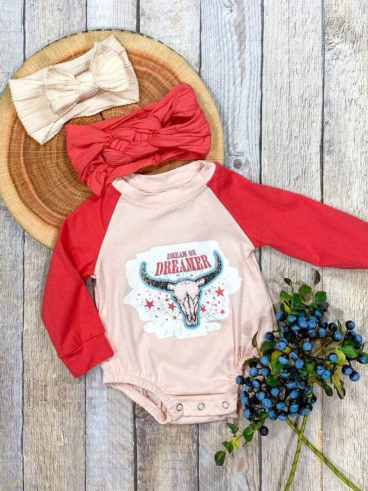 Dream On Dreamer baby onesie