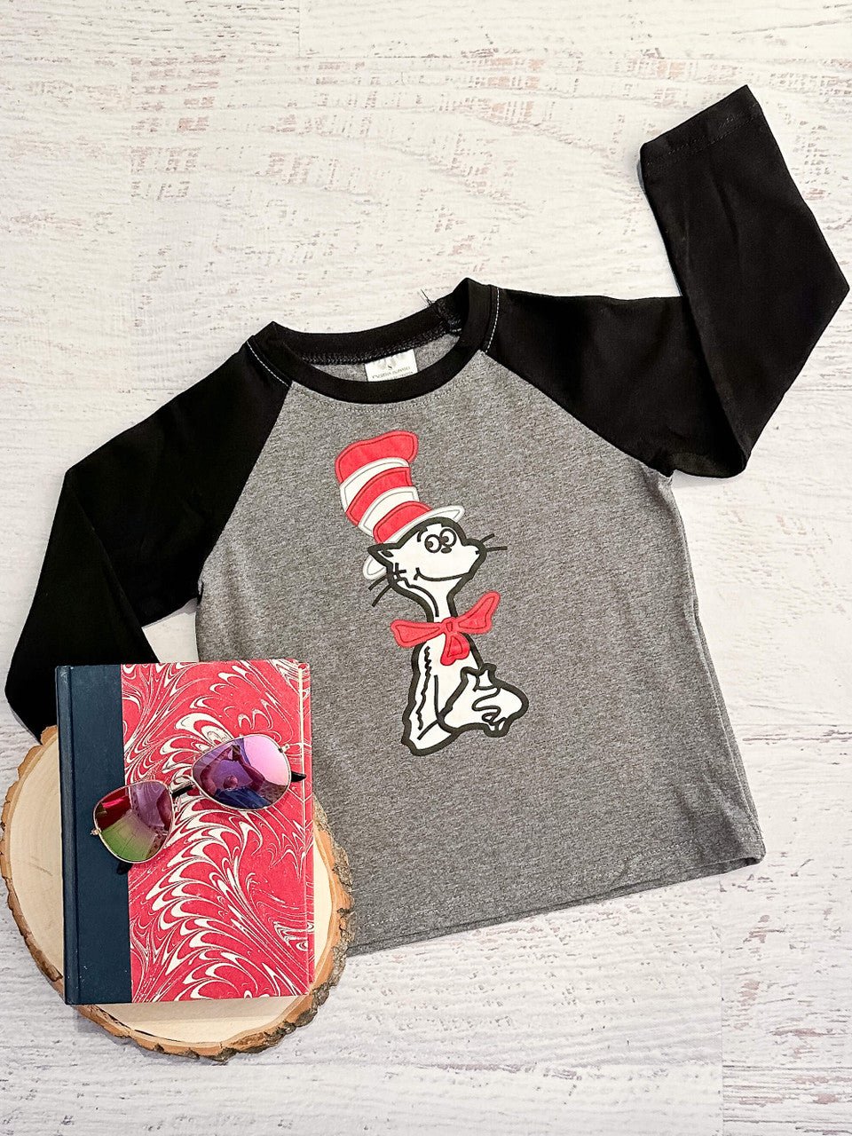The One and Only Dr. Seuss Grey & Black Sleeves Top