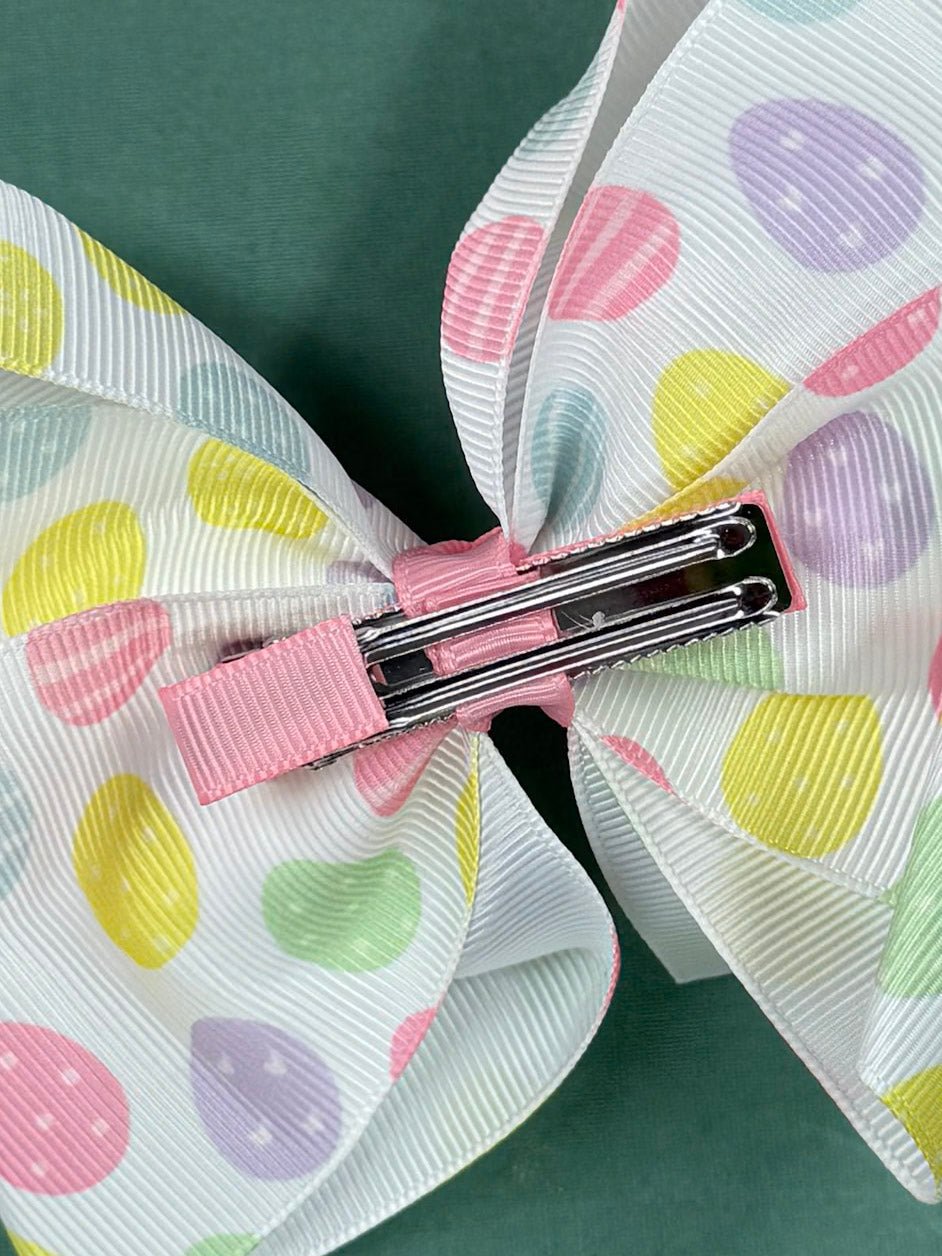 clip on pastel easter hair bow
