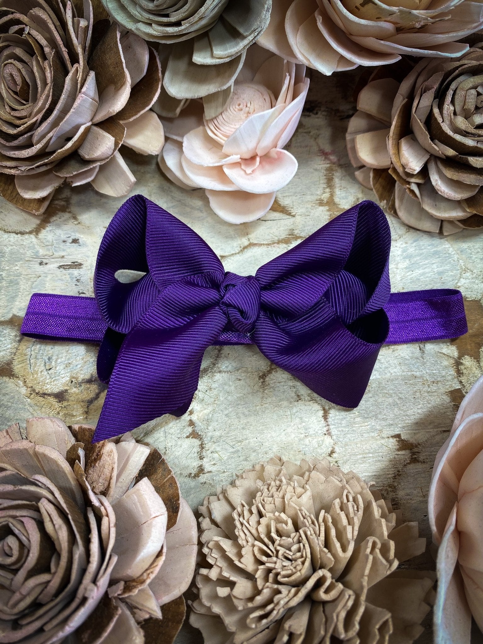 Eggplant Essential Grosgrain Hair Bow Headband