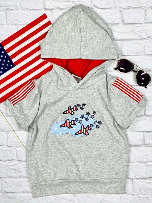 Fighter jet hooded shirt for boys - Alternative view