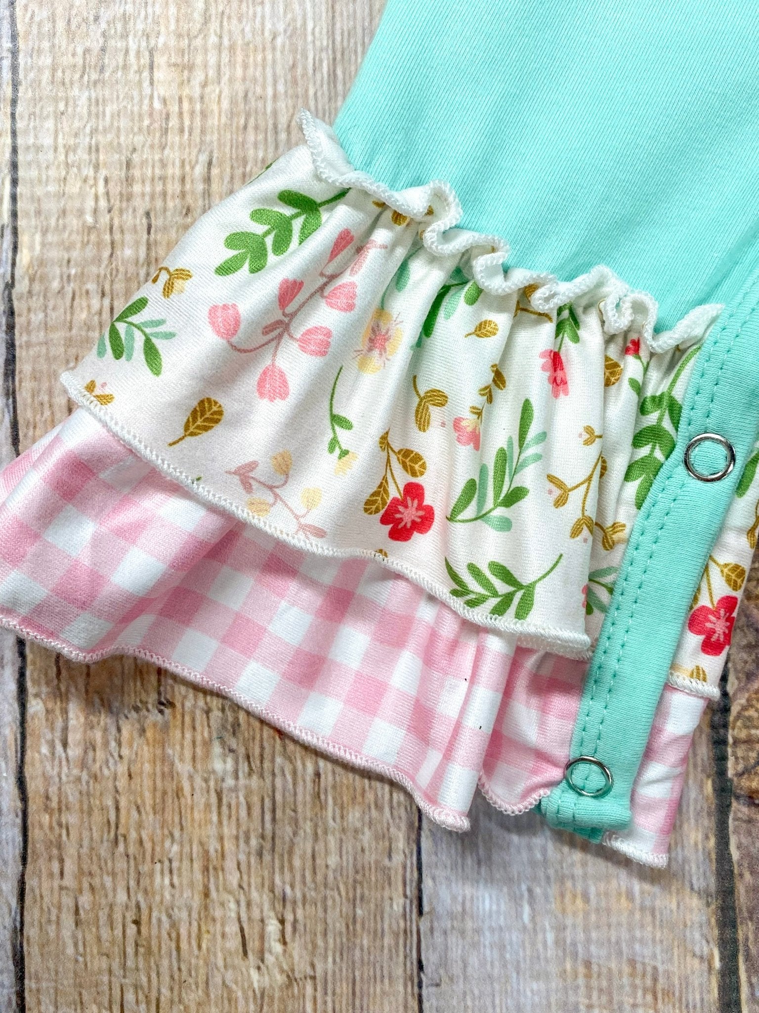 close up of ruffles on leg