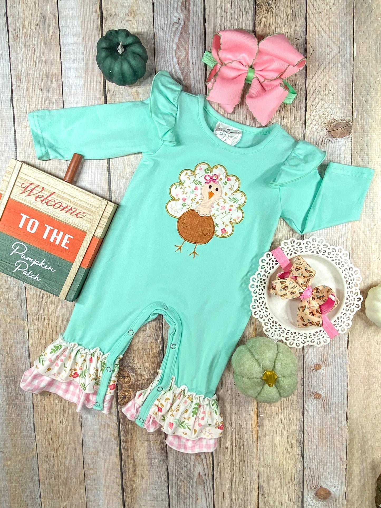 Floral Turkey Infant Onesie