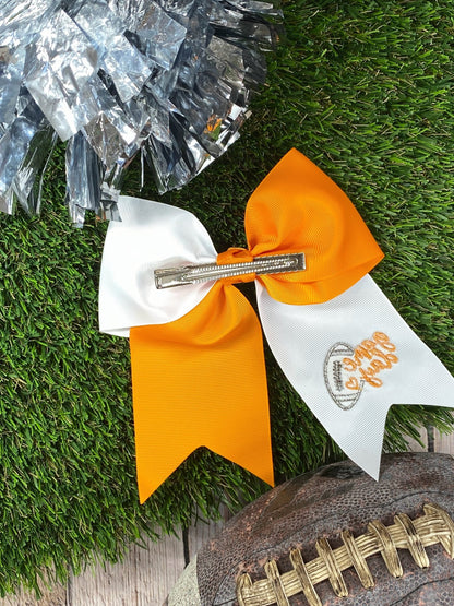 back of the Game Day Embroidered Cheer Bow