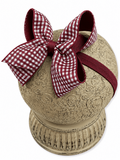 Gingham Classic Boutique Hair Bow | Clip or Headband