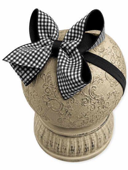 Gingham Classic Boutique Hair Bow | Clip or Headband