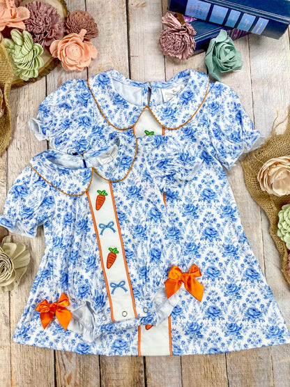 silbing set carrot dress and romper