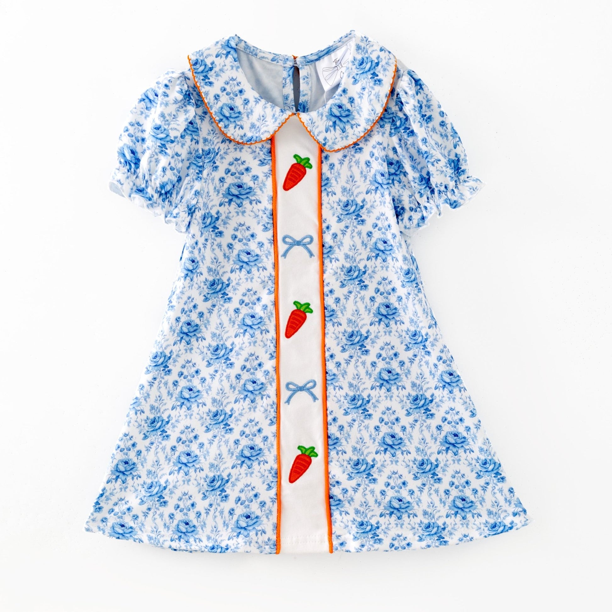 Carrots & Bows Blue Collared Dress girls boutique outfit set from The Hair Bow Company