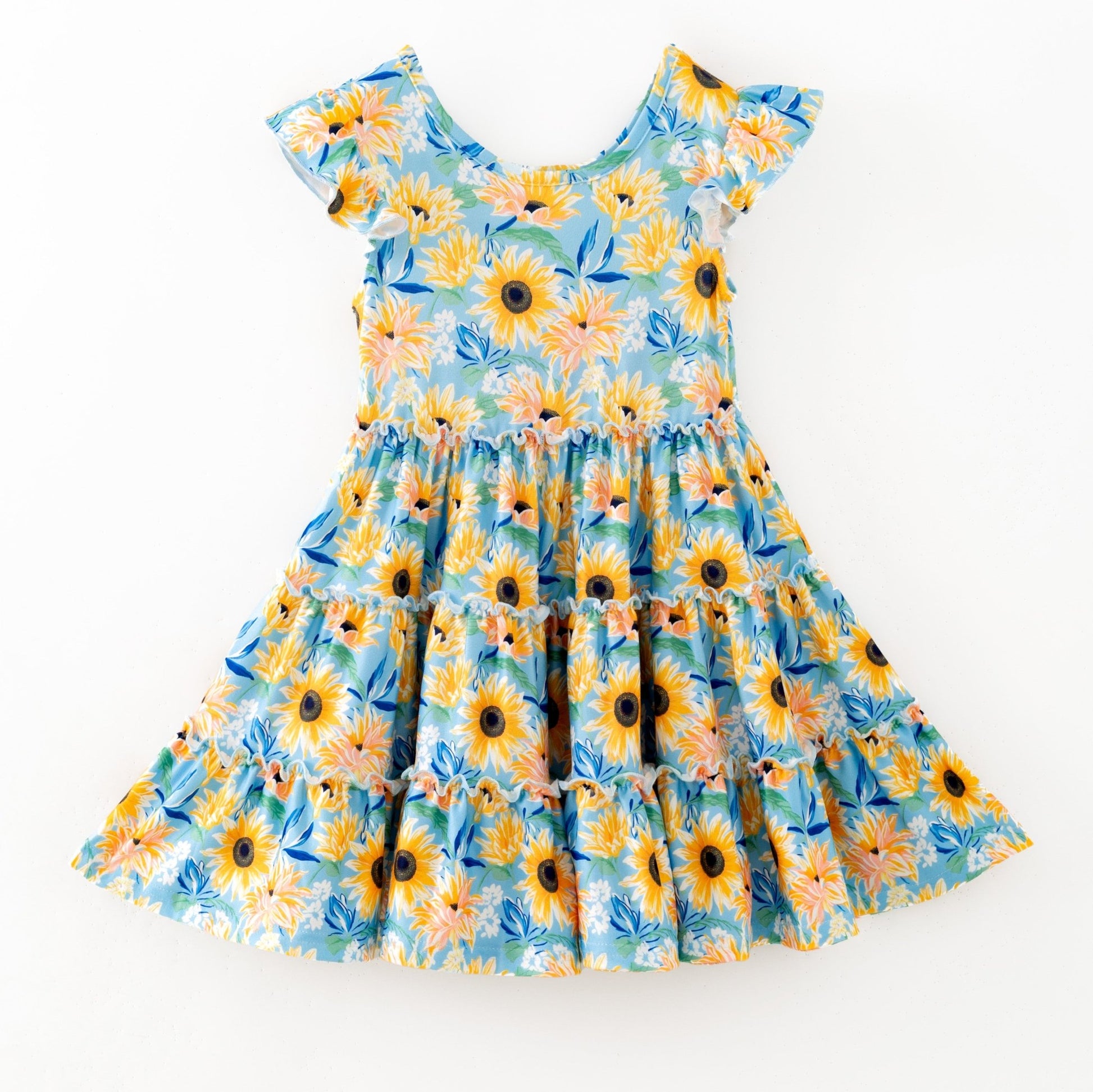 Sunflowers Galore Twirl Dress girls boutique outfit set from The Hair Bow Company
