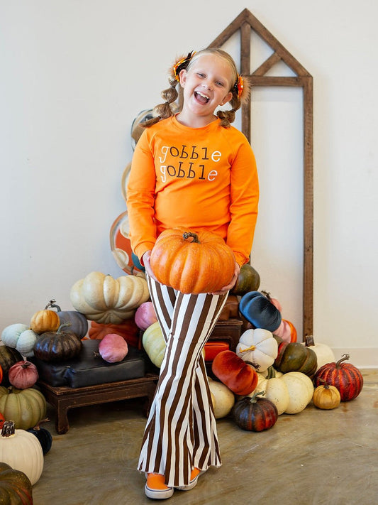 Orange Gobble Gobble embroidered shirt - Alternative view