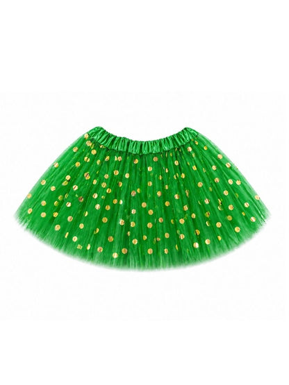 green gold dot tutu skirt