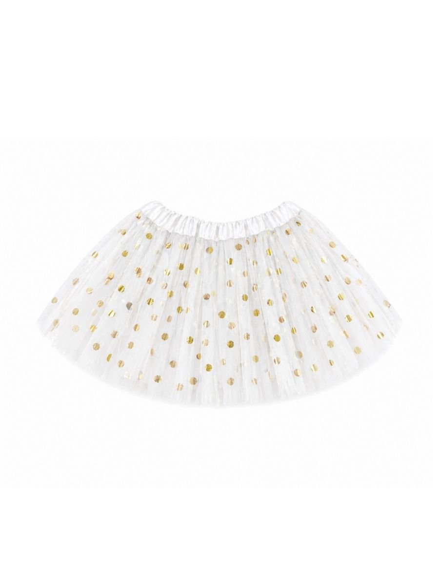 white gold dot tutu skirt