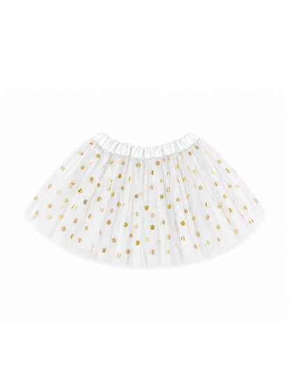 white gold dot tutu skirt