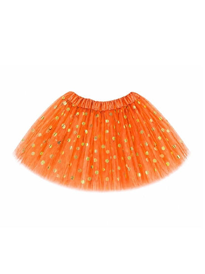 orange gold dot tutu skirt