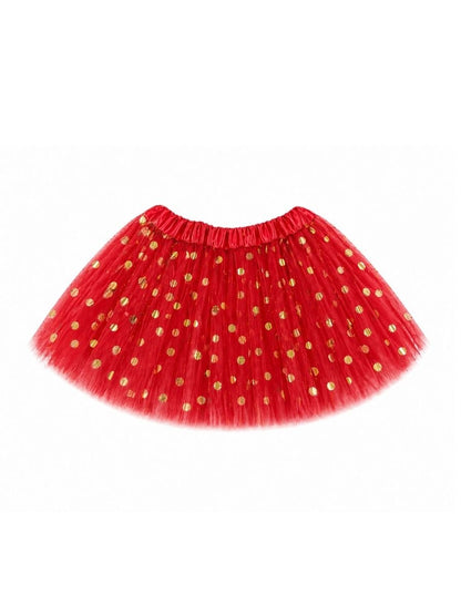 red gold dot tutu skirt