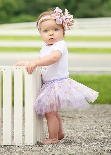 Lavender gold dot baby tutu - Alternative view