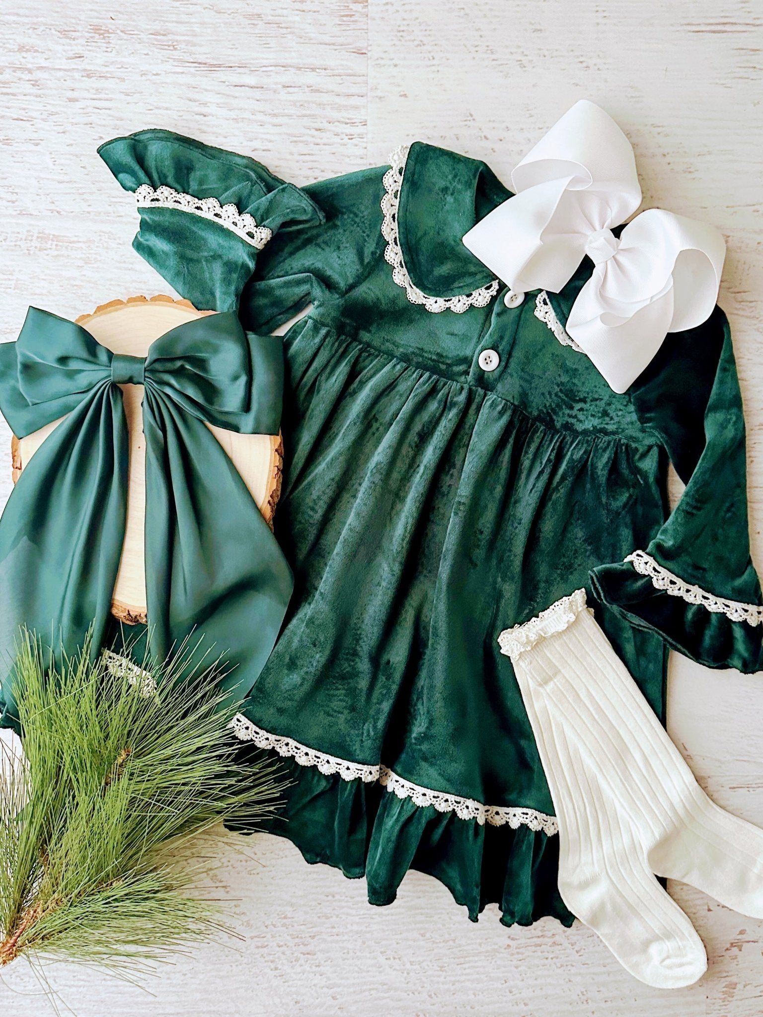 green velvet nightgown for girls for Christmas