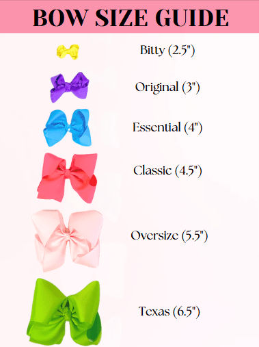 Hair bow size guide