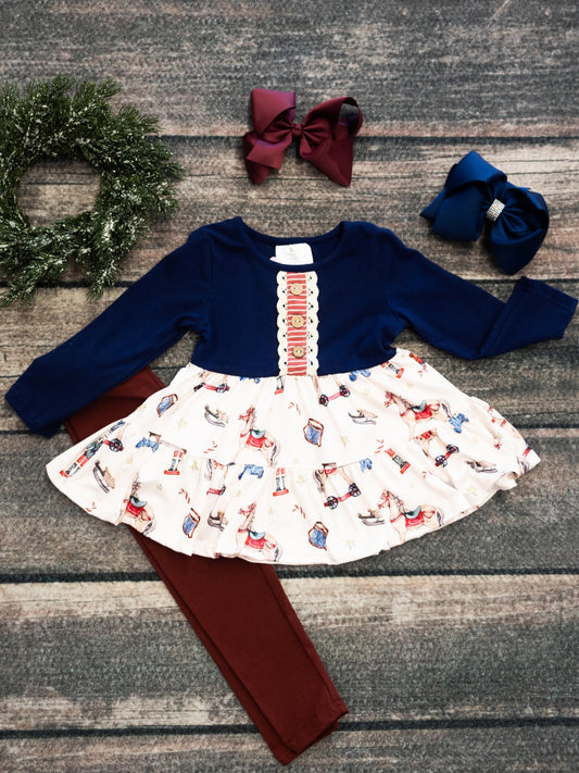 Vintage Christmas Toys Leggings Set