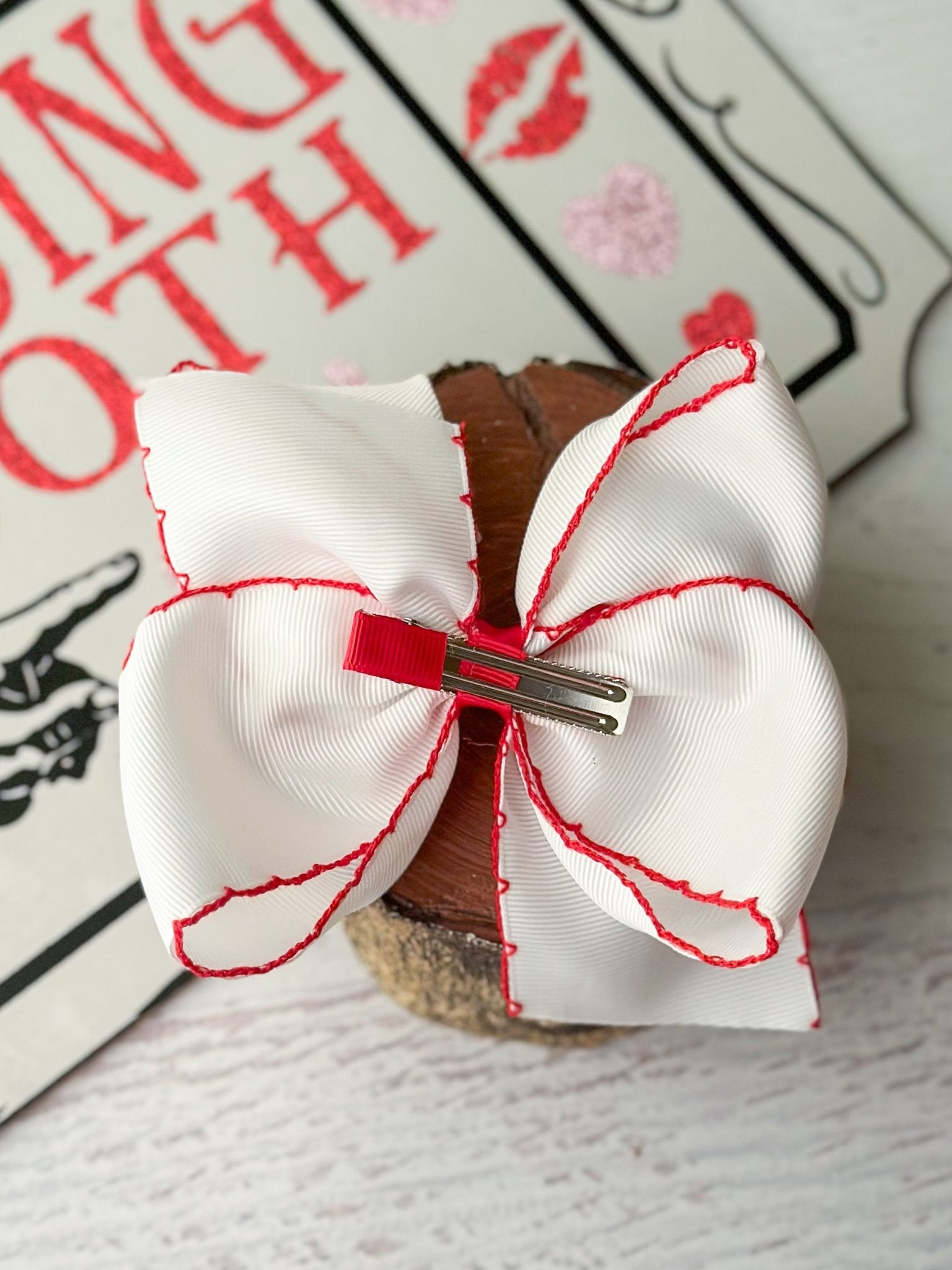 Back of the Heart Embroidered Hair Bow