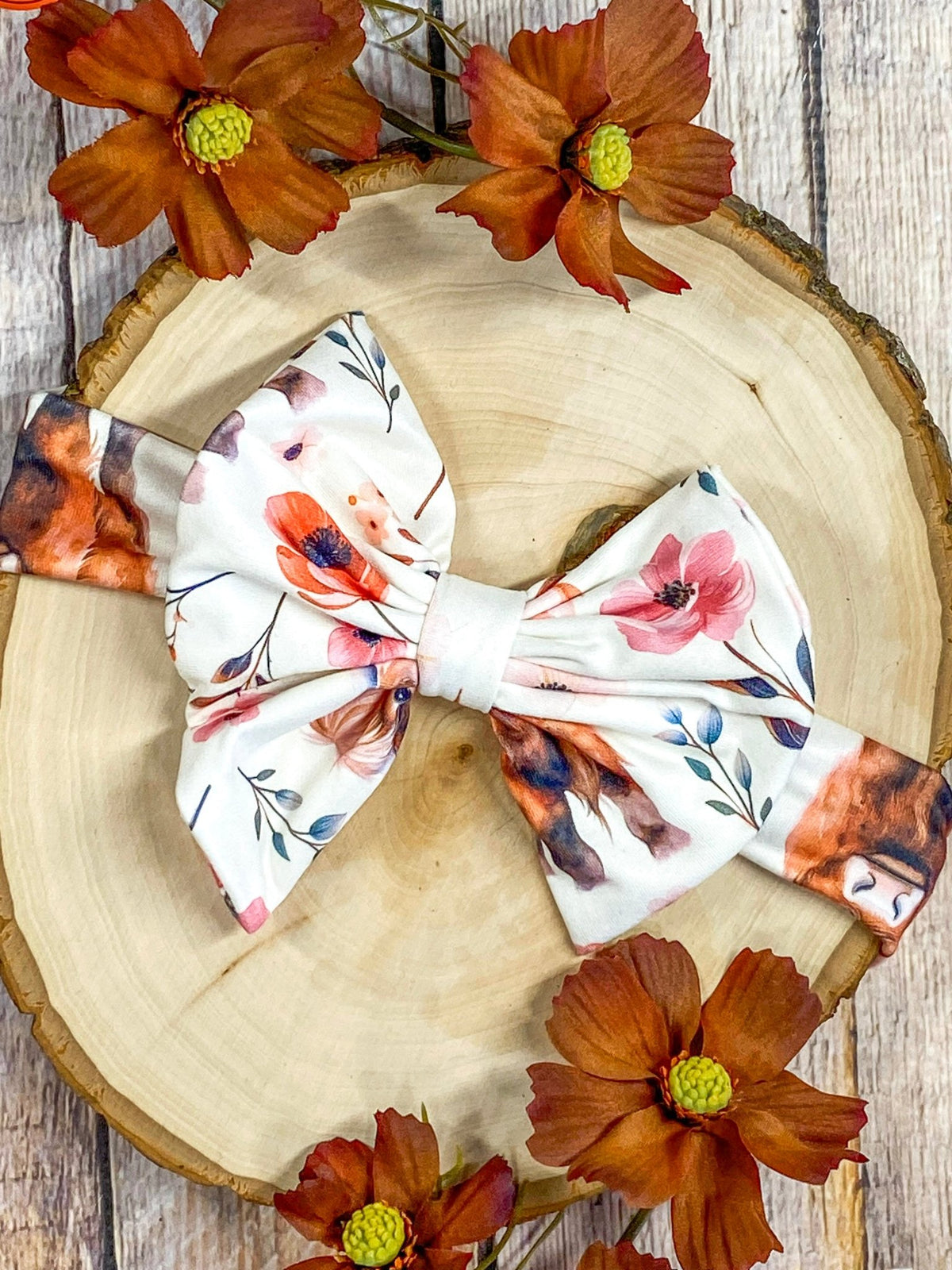 Highland bloom bow on infant headband