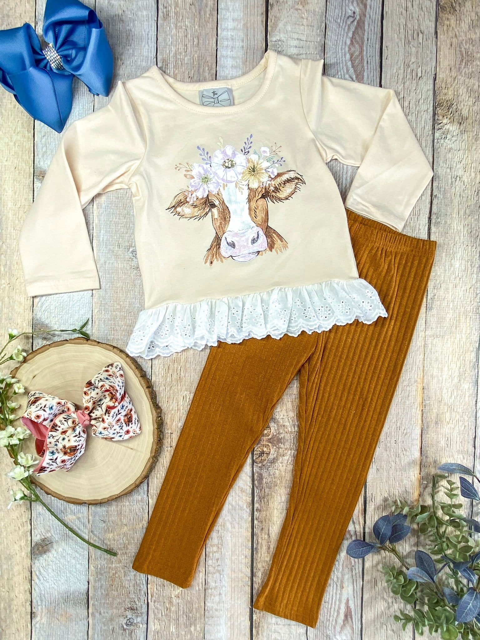Highland Cow Top & Leggings Set