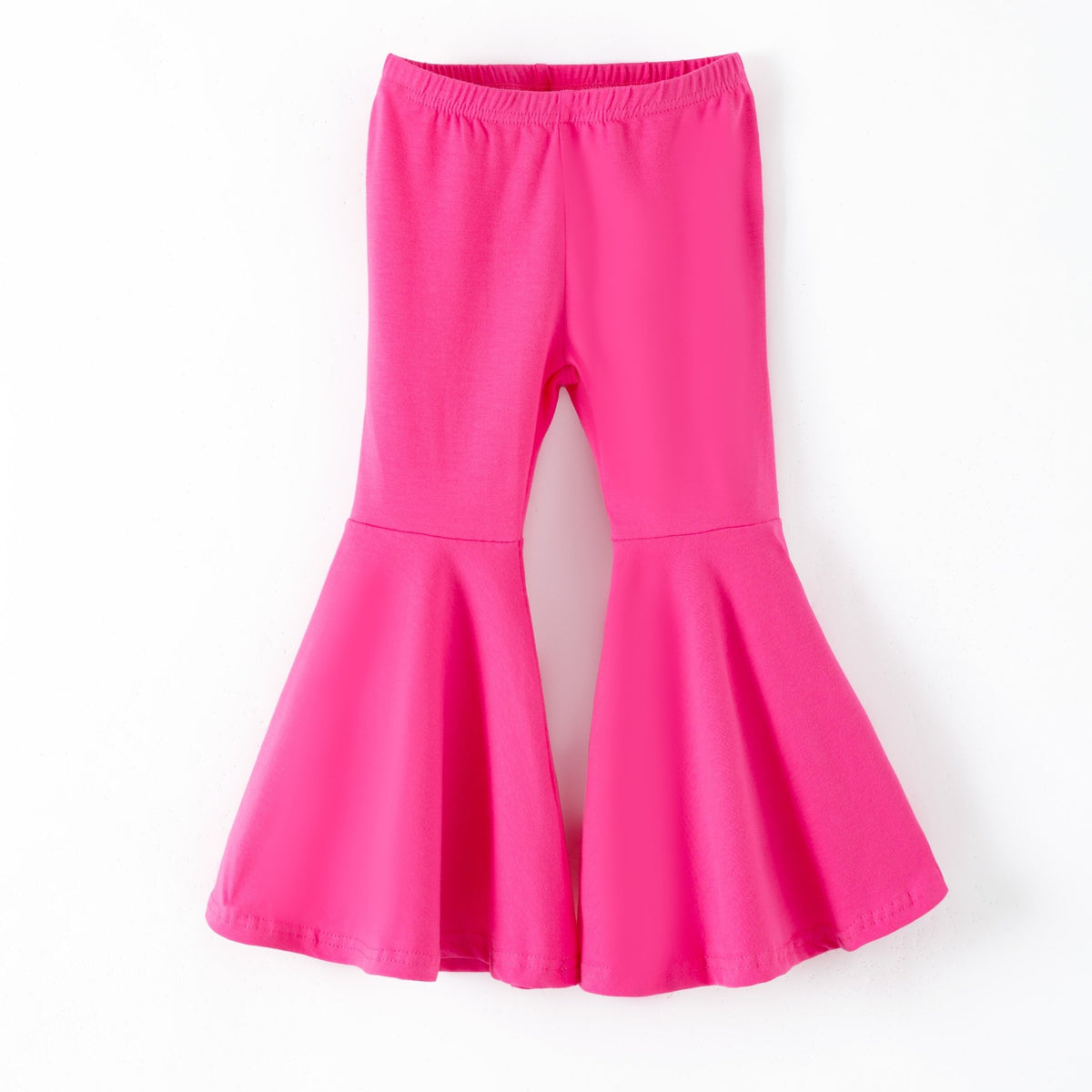 Hot pink bell bottoms laid flat