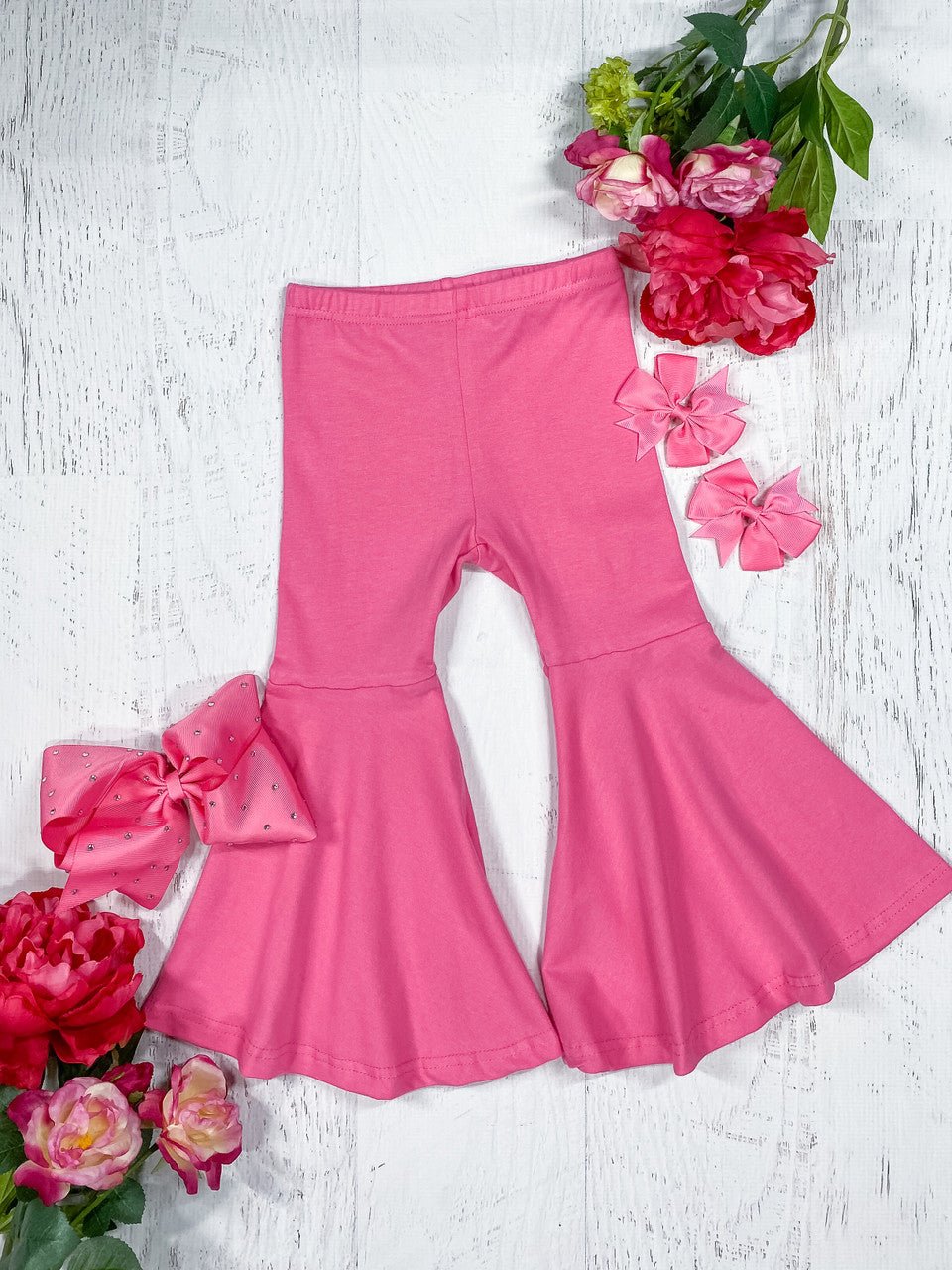 Hot pink bell bottoms for girls