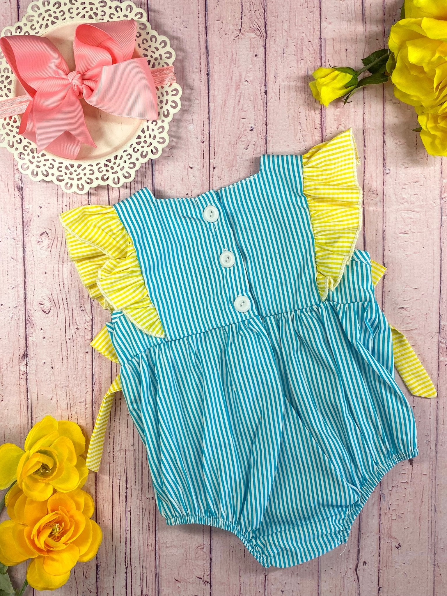 Back of the Ice Cream Ruffles & Bows Infant Romper
