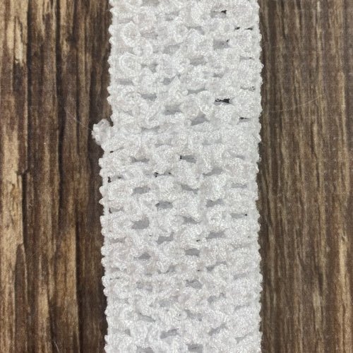 White Individual Crochet 1.5" Headband