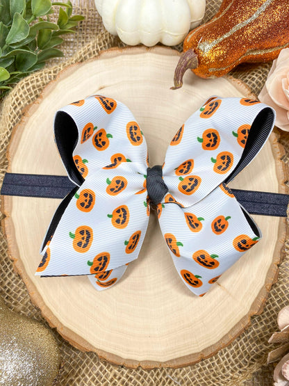 Jack-O-Lantern Headband on a wooden background