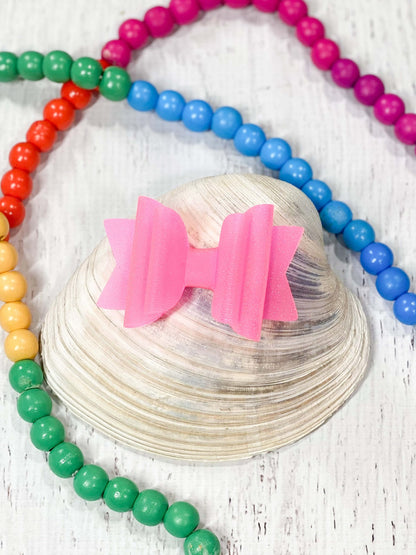 Hot pink jelly hair bow