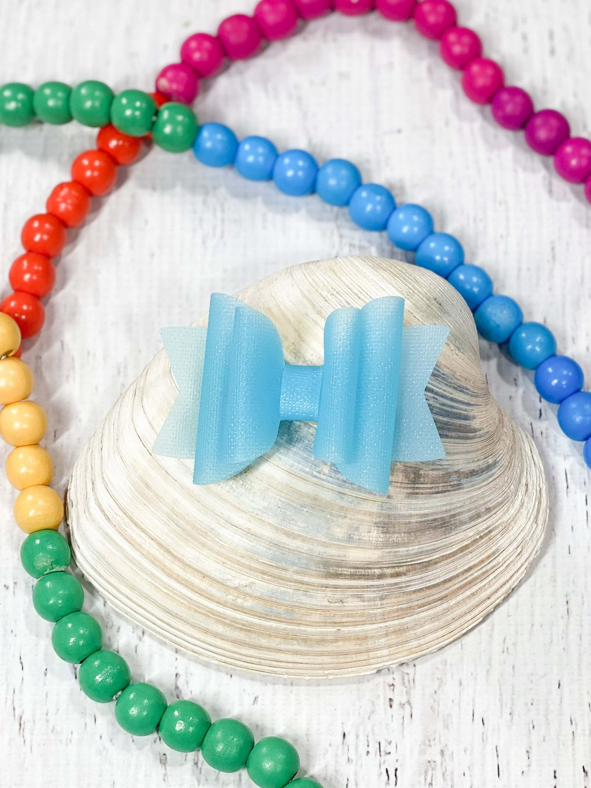 Light blue jelly hair bow