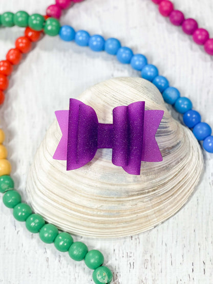 Purple jelly hair bow