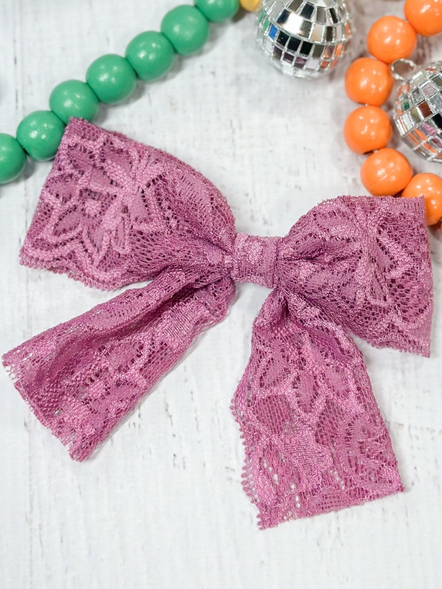 regal purple lace hair bow