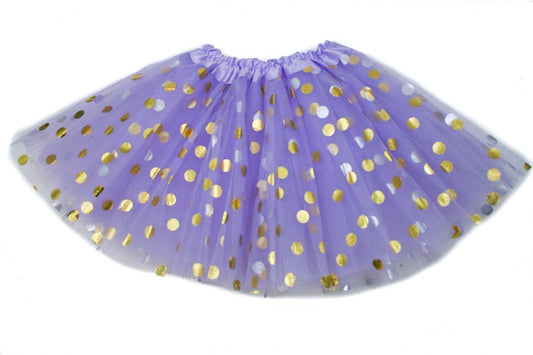 lavender girls gold dot tutu on white background
 - Alternative view
