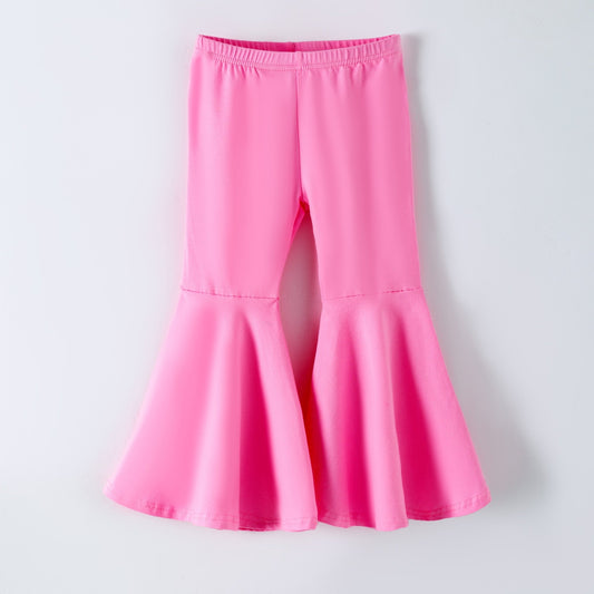 Light pink bell bottoms laid flat - Alternative view