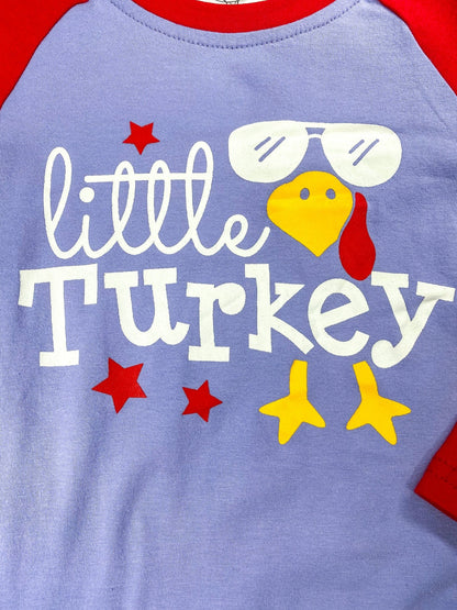 close upof the "little turkey" print 