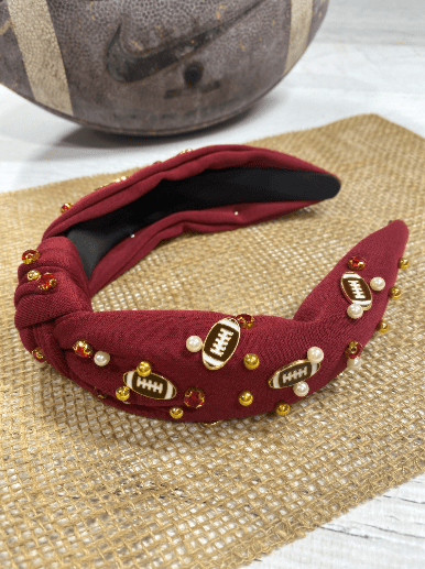 Maroon football headband for game day