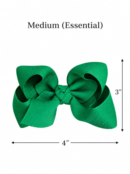 Size guide for our 4 inch Essential grosgrain hair bow with measurements - Alternative view