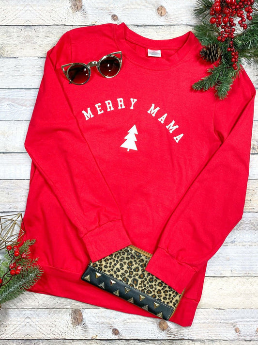 Red Merry Mama sweatshirt - Alternative view