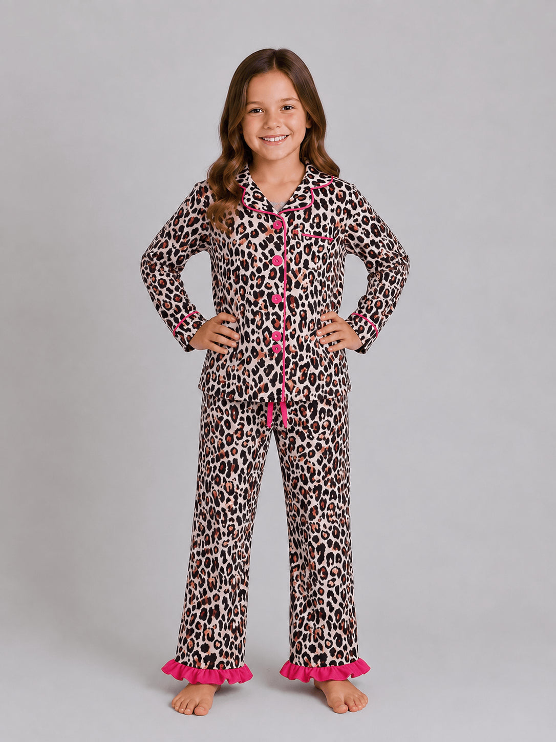 Matching mommy and me leopard pajamas