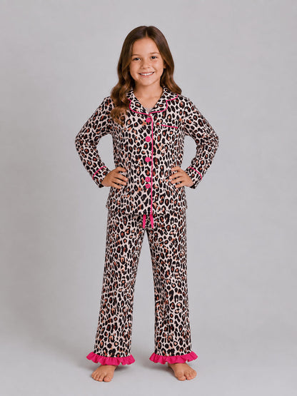 Matching mommy and me leopard pajamas
