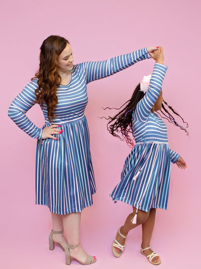 mom and me striped dress