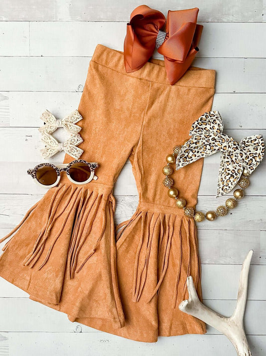 Mommy & Me Camel Fringe Pants  - Alternative view