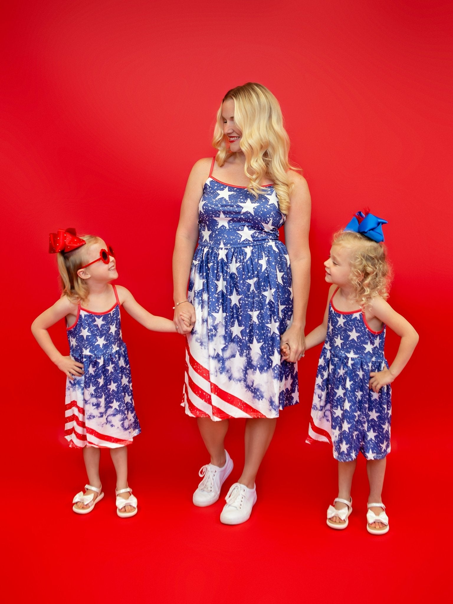 MOMMY & ME DISTRESSED FLAG DRESS