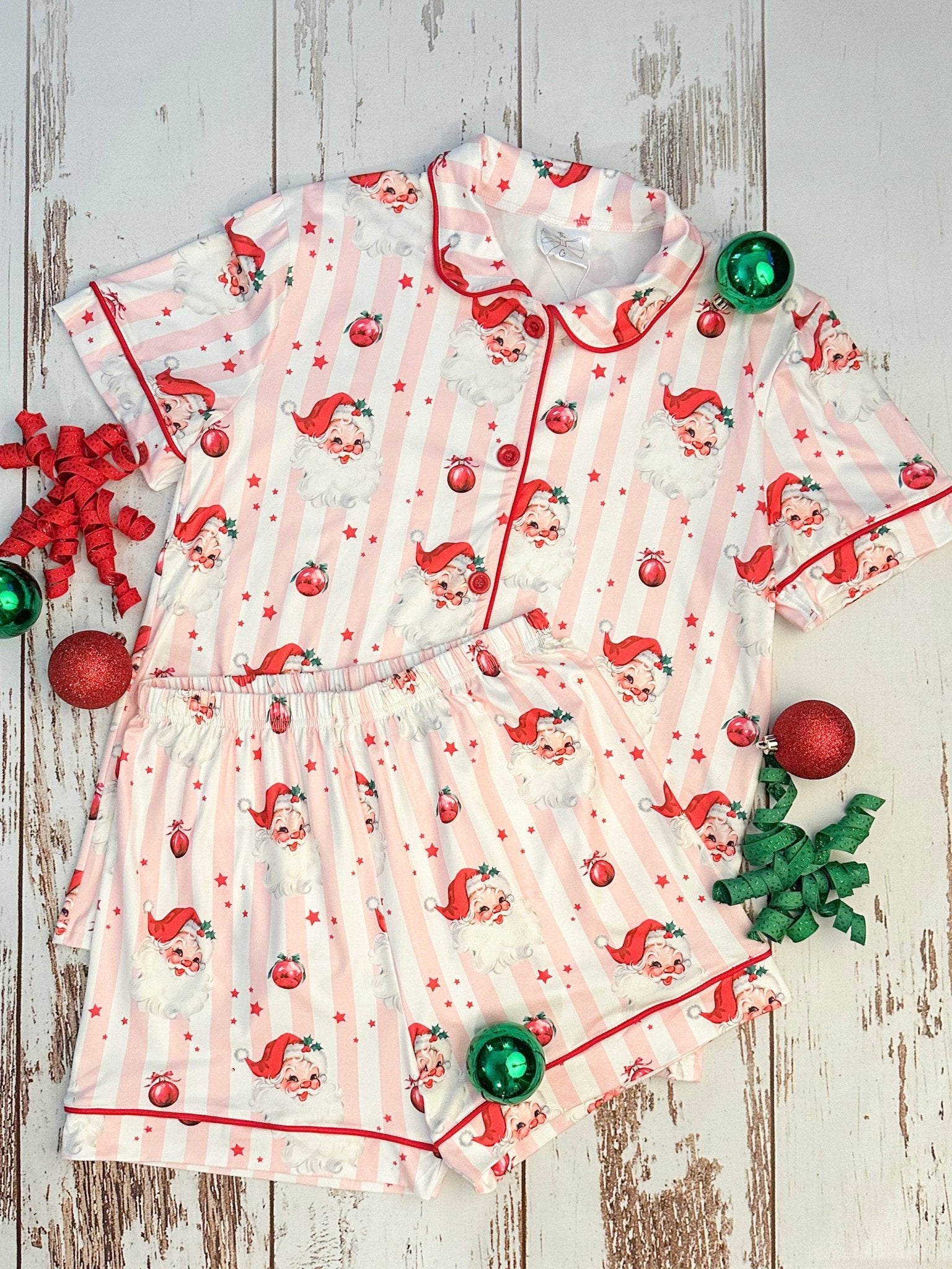 Womens Santa & Stripes PJ's