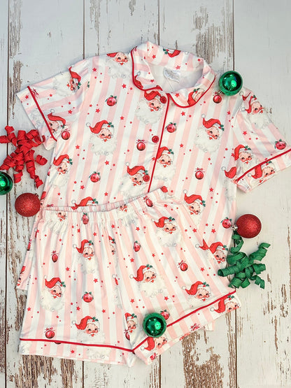Women's Santa and stripes Christmas pajamas