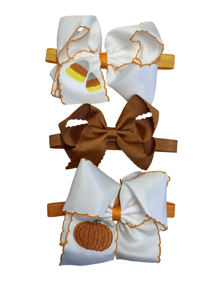 Fall favorites mystery bow headband bundle of three