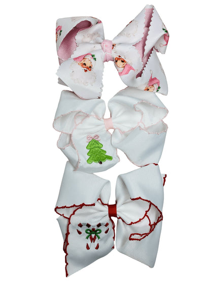 Christmas magic mystery hair bow bundle of three bows